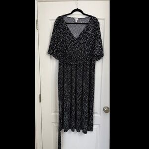 Isabel Maternity Black and White Polka Dot Dress